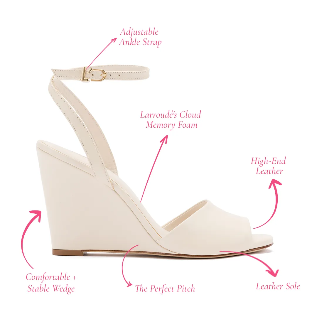 Yves Wedge In Ivory Leather sold by Larroude product image thumbnail 5