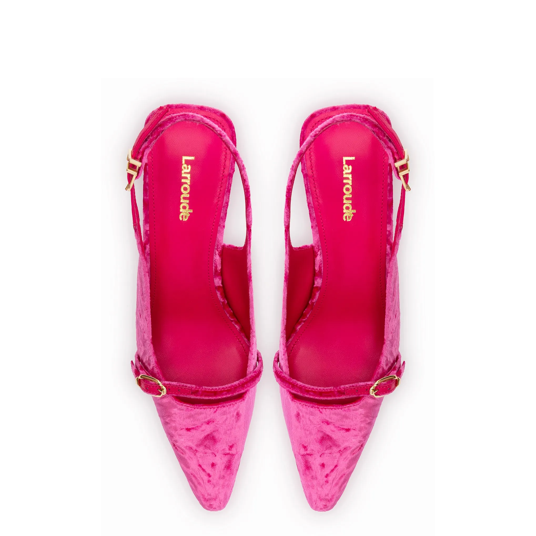 Ines Pump In Pink Velvet sold by Larroude product image thumbnail 3
