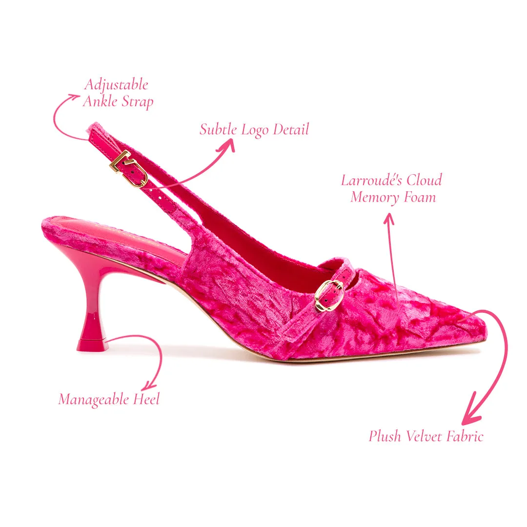 Ines Pump In Pink Velvet sold by Larroude product image thumbnail 5