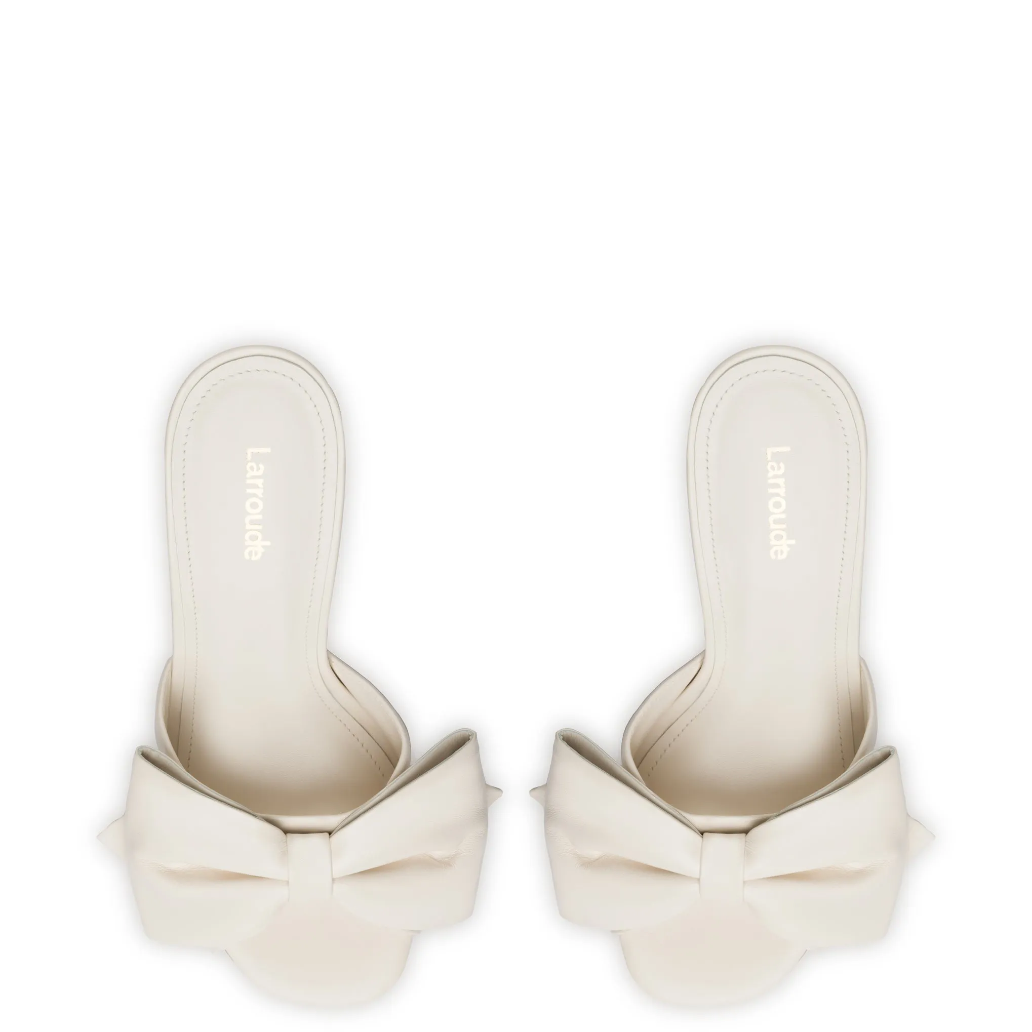 Elle Mule In Ivory Leather sold by Larroude product image thumbnail 3