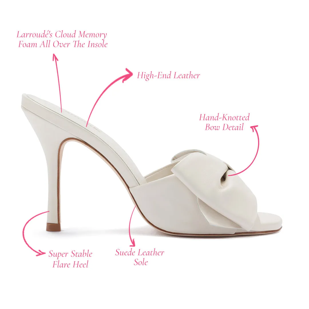 Elle Mule In Ivory Leather sold by Larroude product image thumbnail 5