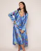 Women's Silk Robe in Azure Brilliant Botanical sold by Larroude