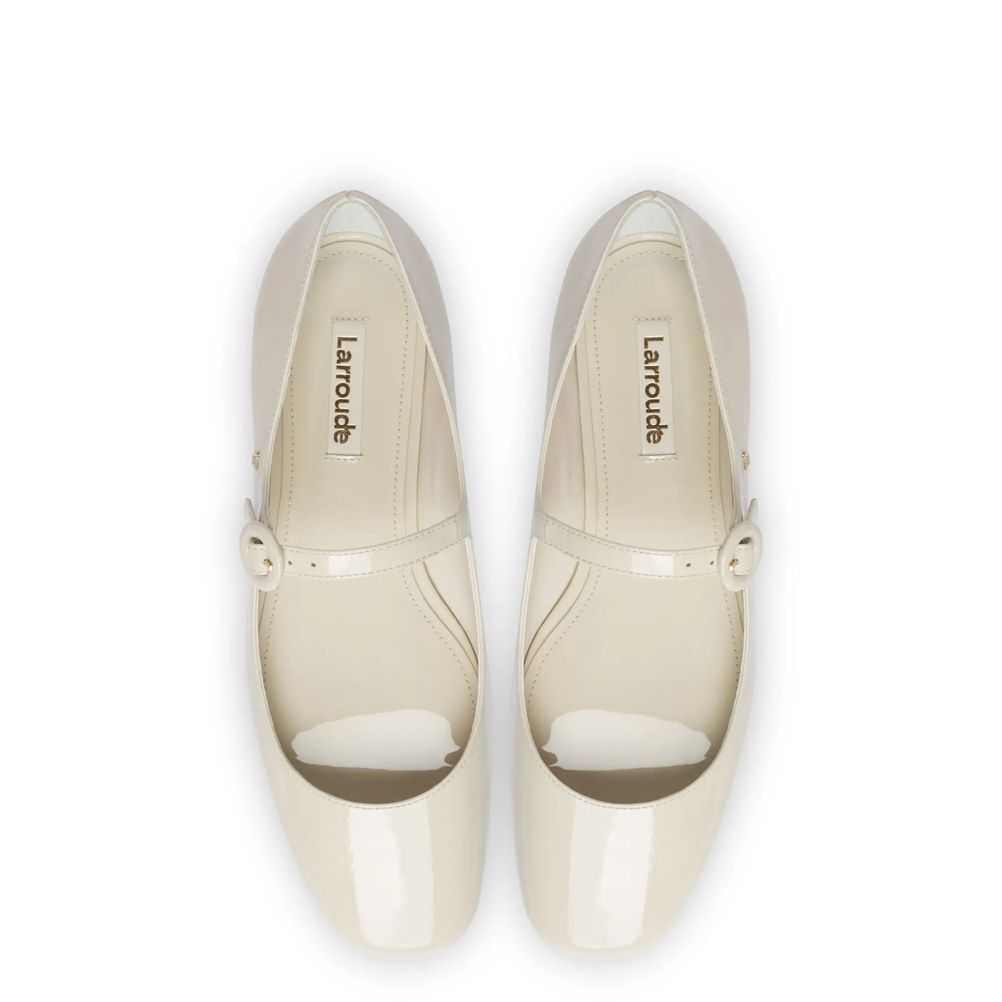 Blair Ballet Flat In Ivory Patent Leather sold by Larroude product image thumbnail 3