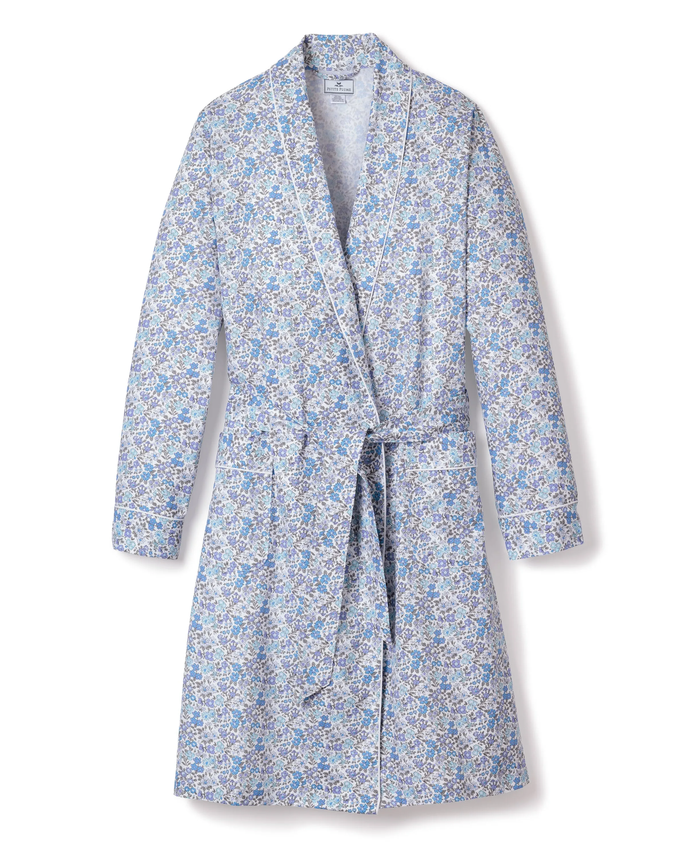 Women's Twill Robe in Fleur D'Azur sold by Larroude