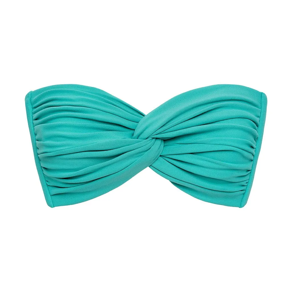 Teal Turban Bikini Top sold by Larroude