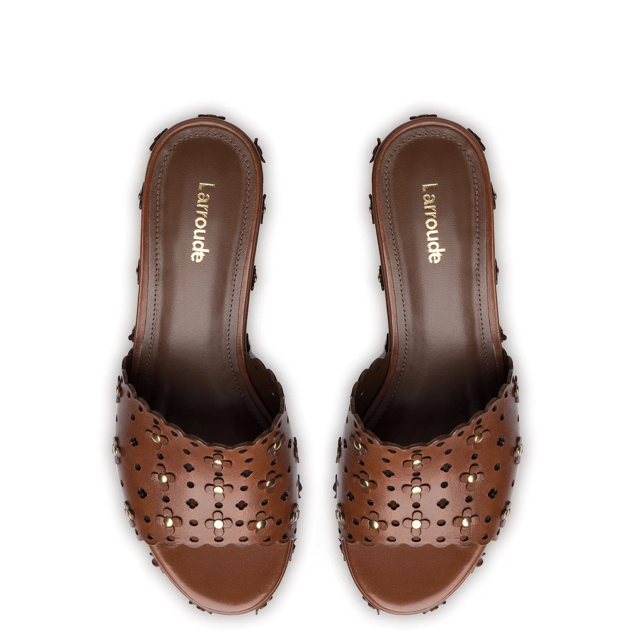 Miso Platform Sandal In Brown Leather sold by Larroude product image thumbnail 3