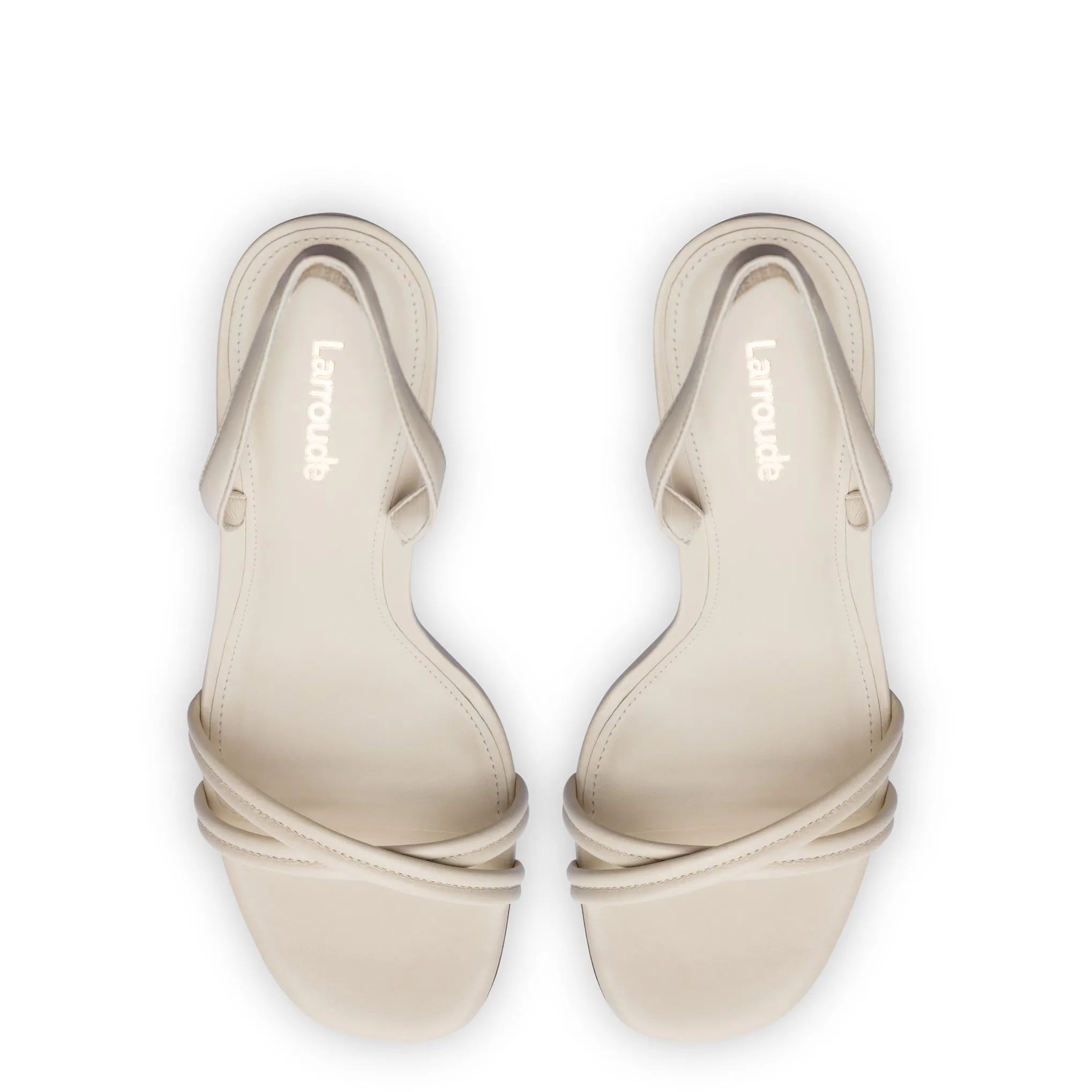 Annie Sandal In Ivory Leather sold by Larroude product image thumbnail 3