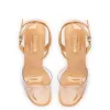 Yves Wedge In Tan Patent Leather and Vinyl sold by Larroude