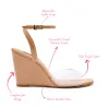Yves Wedge In Tan Patent Leather and Vinyl sold by Larroude