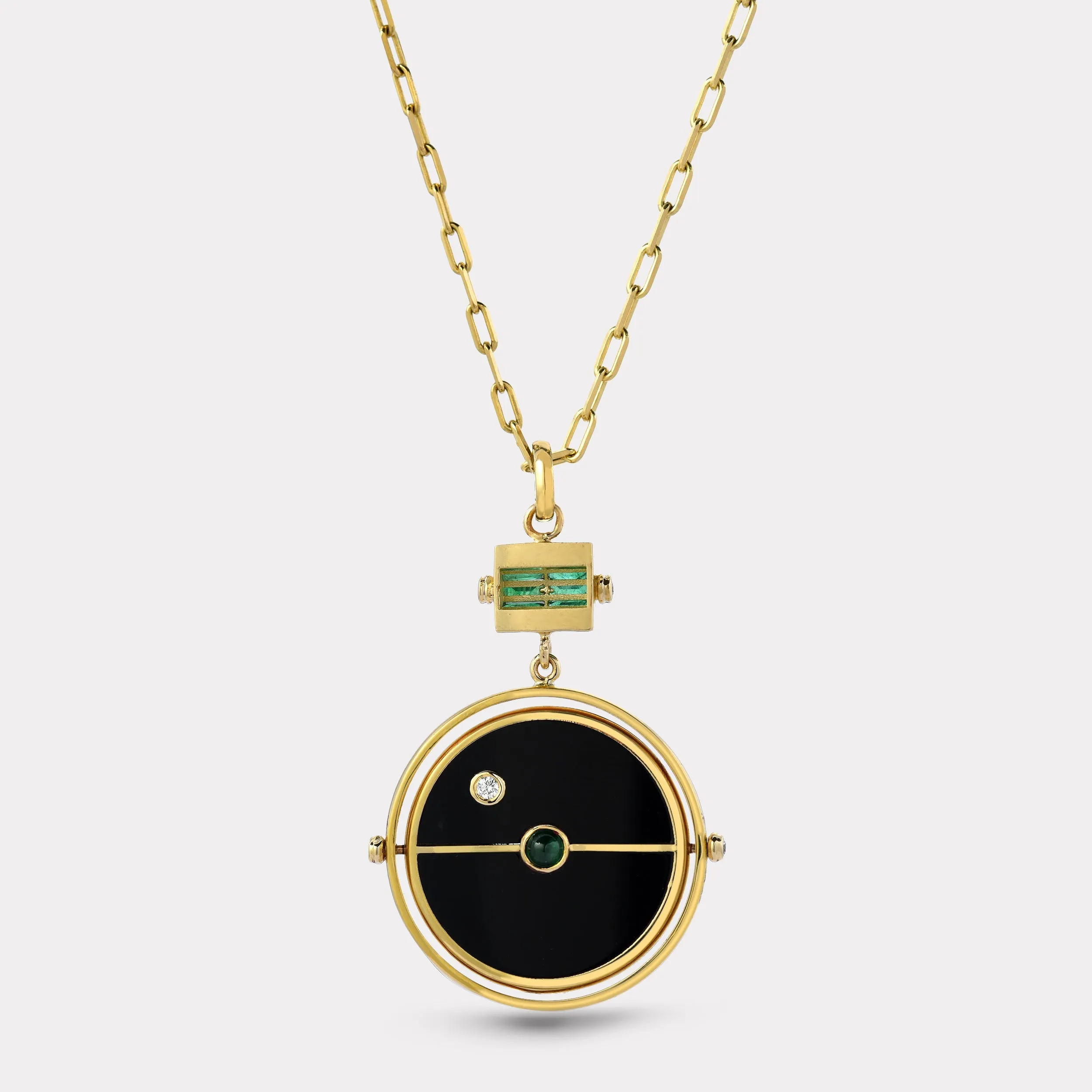 Grandfather Compass Pendant with Black Onyx and Emerald sold by Larroude product image thumbnail 2