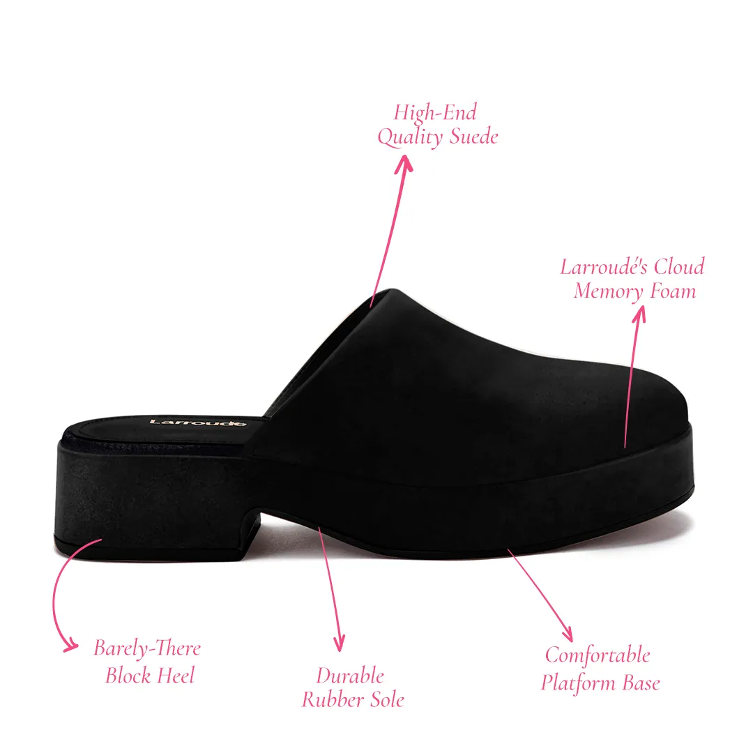 Miso Flatform Clog In Black Suede sold by Larroude product image thumbnail 5