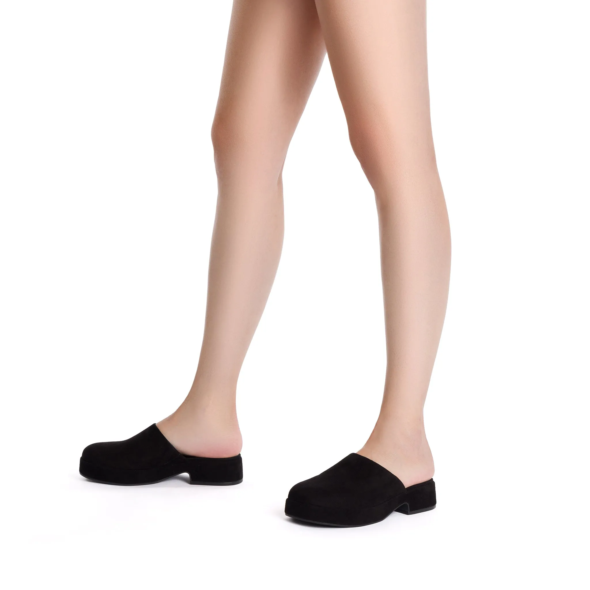 Miso Flatform Clog In Black Suede sold by Larroude product image thumbnail 4