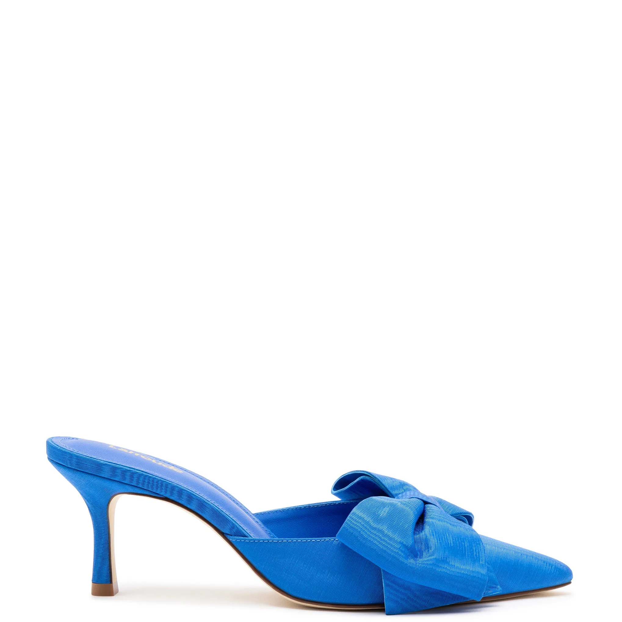 Mini Elle Pump In Azure Fabric sold by Larroude