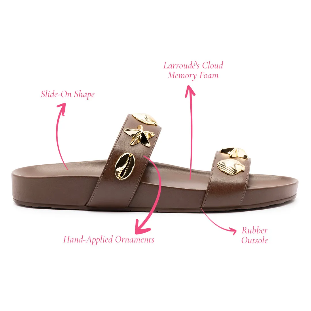 Madison Slide In Brown Leather sold by Larroude product image thumbnail 5