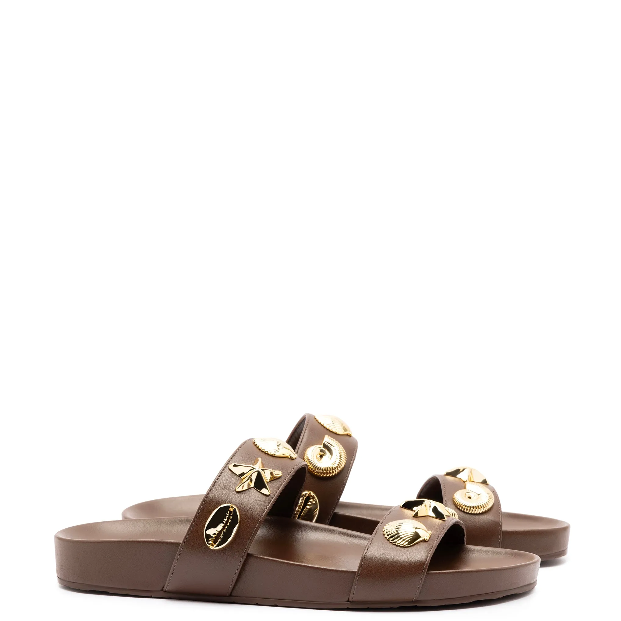 Madison Slide In Brown Leather sold by Larroude product image thumbnail 2