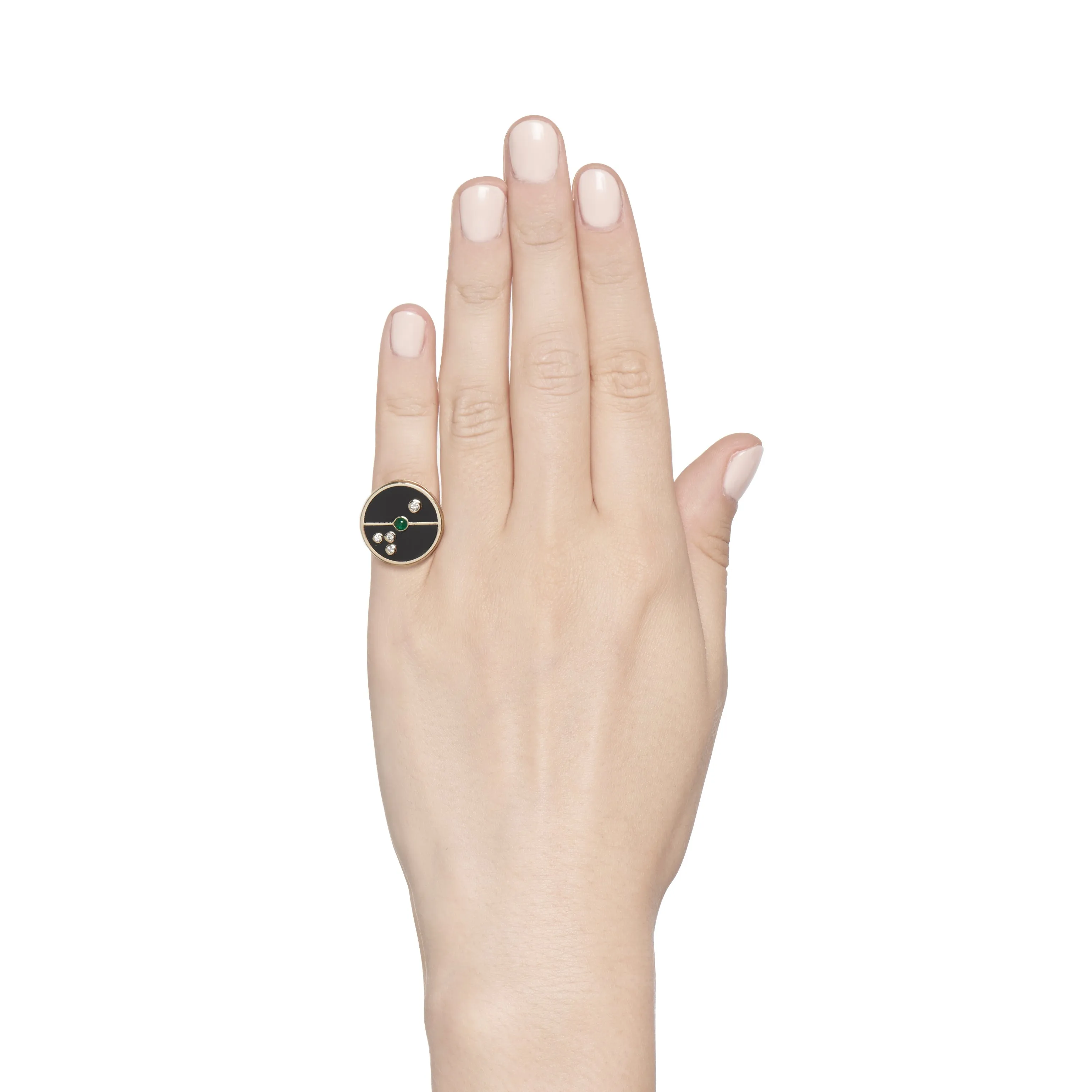 Compass Ring with Black Onyx and Emerald sold by Larroude product image thumbnail 3