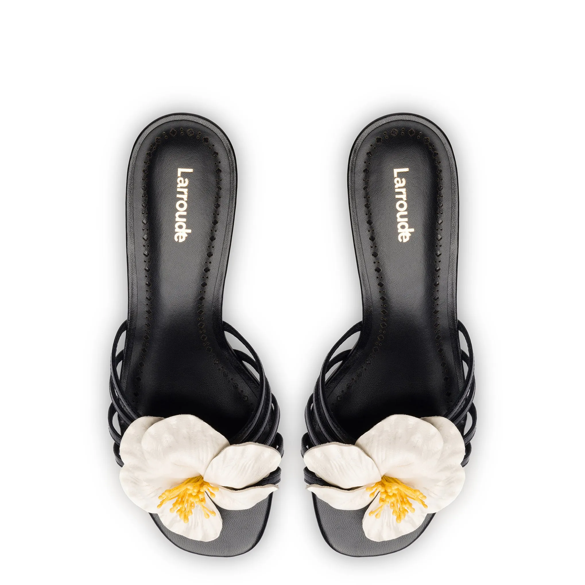 Magnolia Mule In Black Leather sold by Larroude product image thumbnail 3