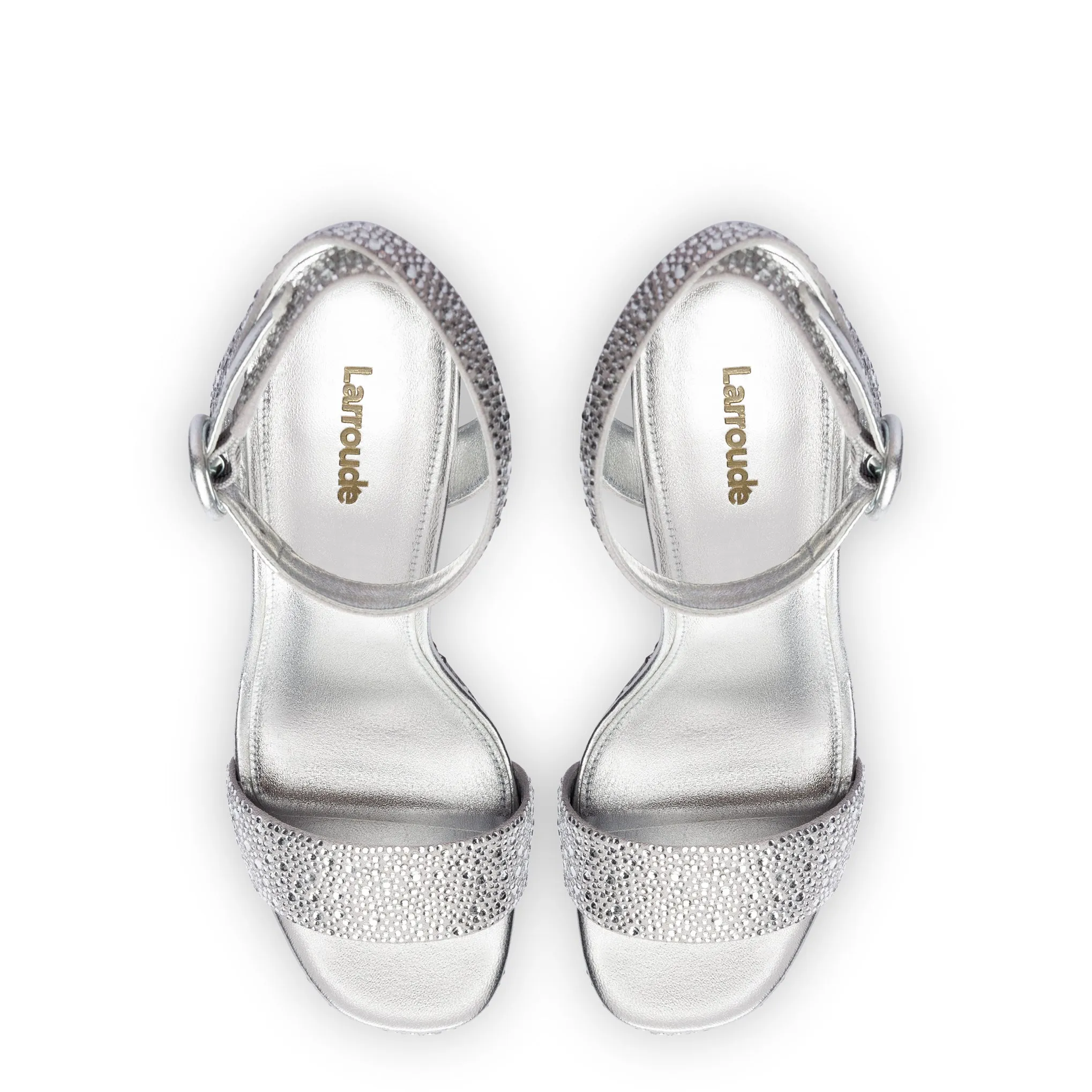 Dolly Crystal Sandal In Gray Suede sold by Larroude product image thumbnail 3