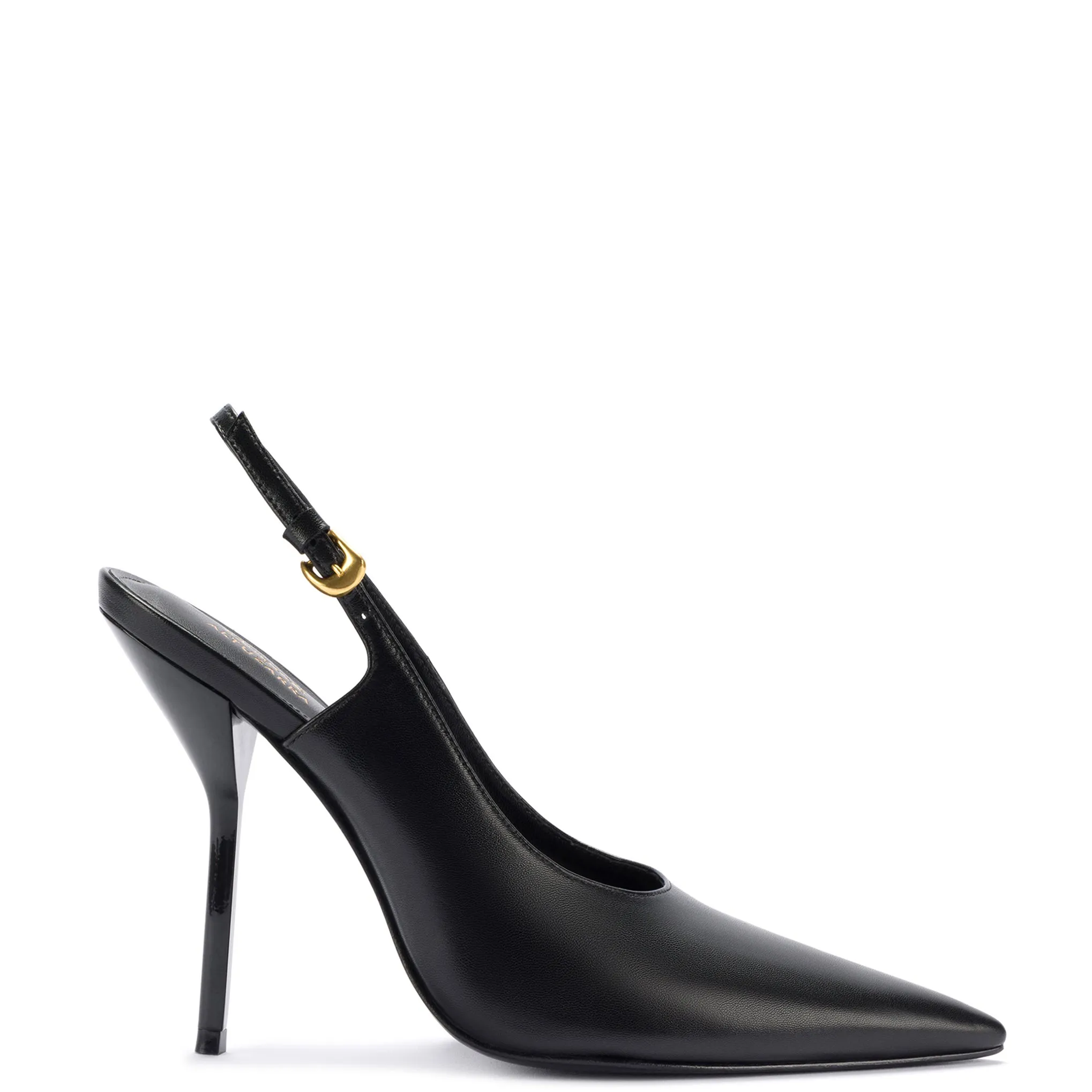 Larroudé x Altuzarra Pump In Black Leather sold by Larroude