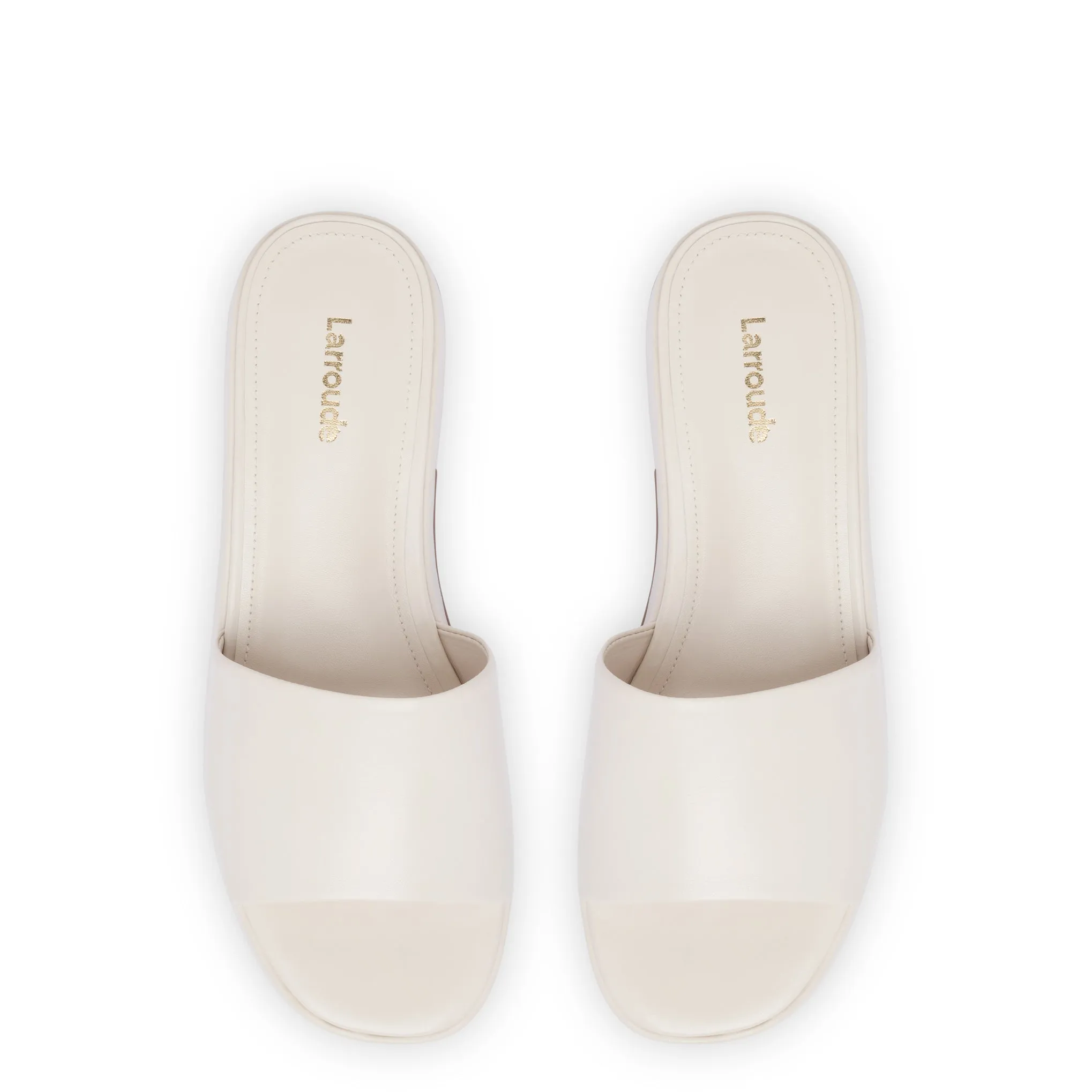Athena Flatform Sandal In Ivory Leather sold by Larroude product image thumbnail 3