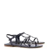 Hana Flat In Navy Patent Leather sold by Larroude