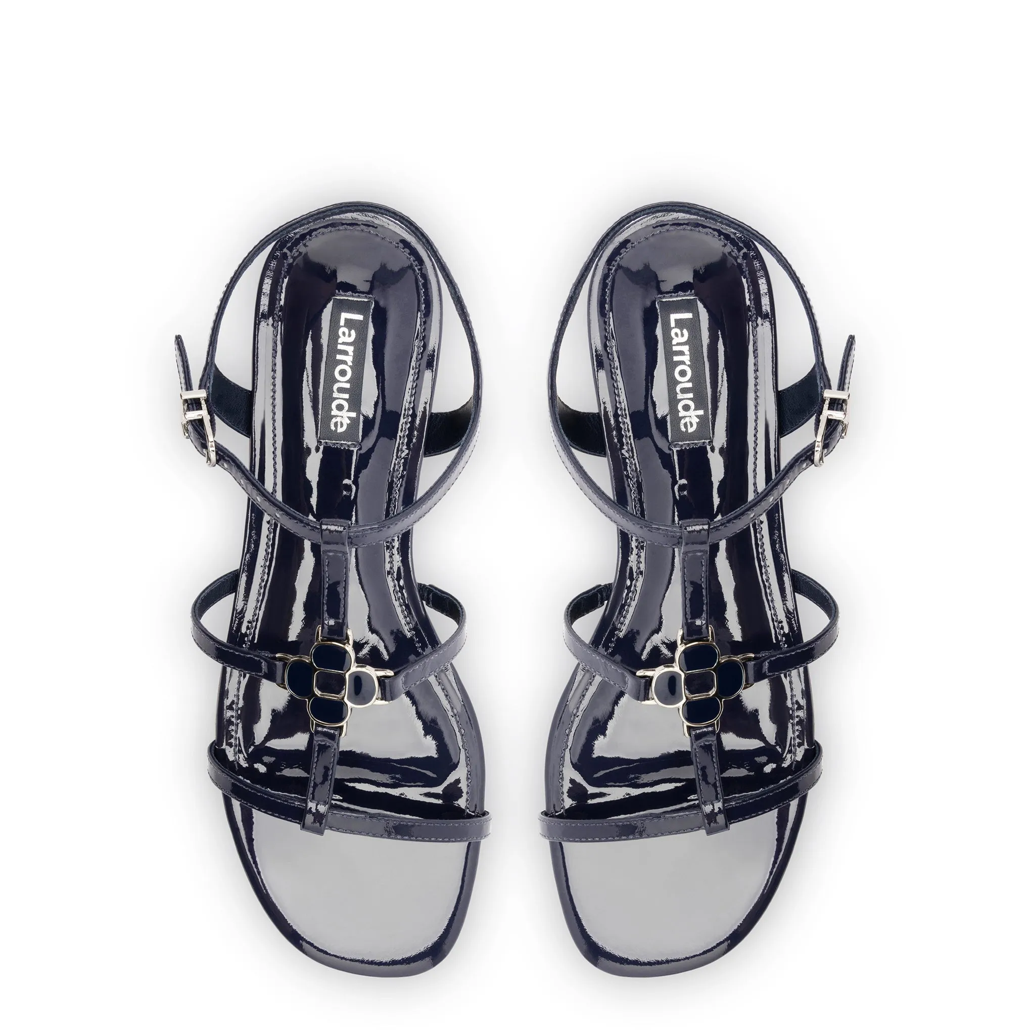 Hana Flat In Navy Patent Leather sold by Larroude product image thumbnail 3