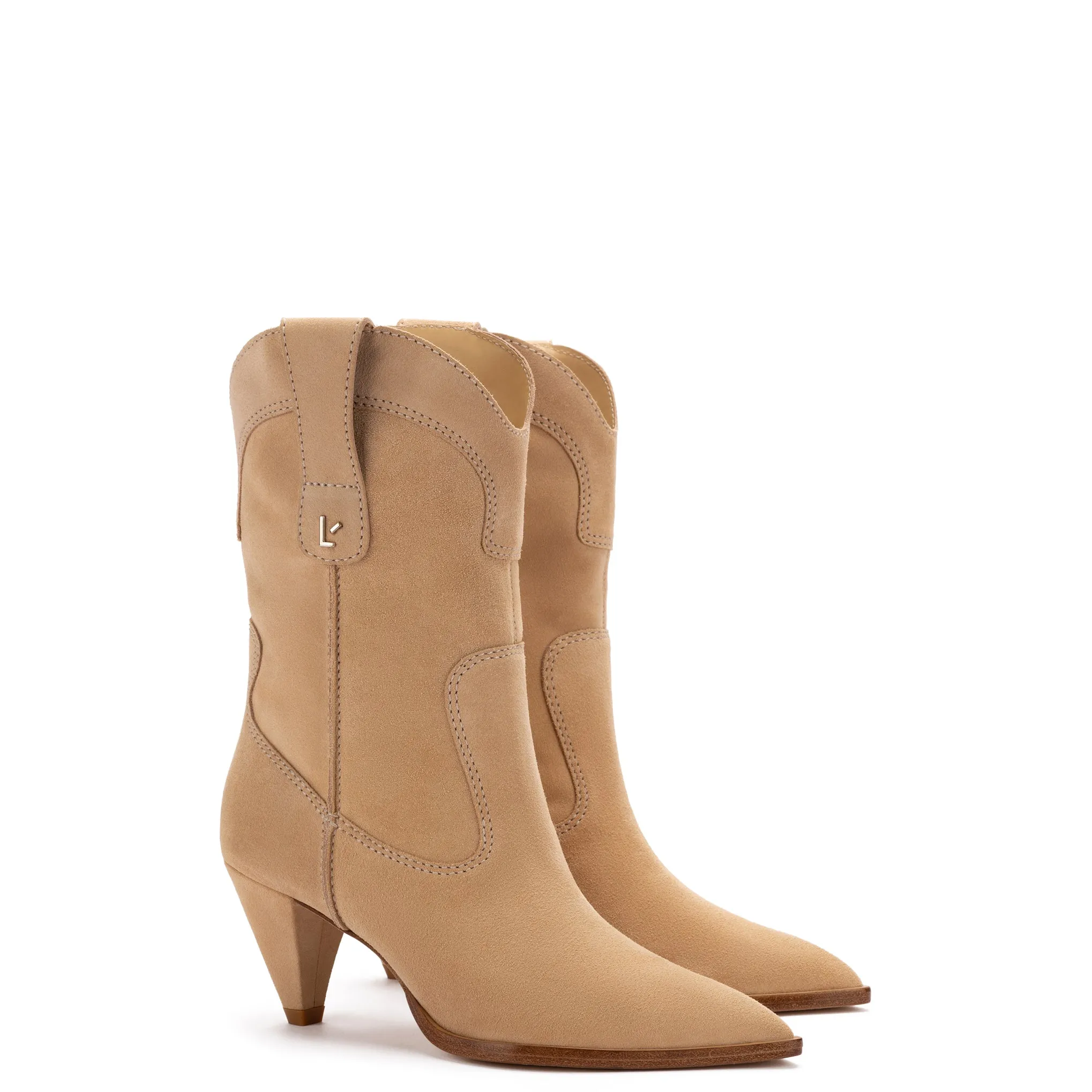 Thelma Boot In Sand Suede sold by Larroude product image thumbnail 2