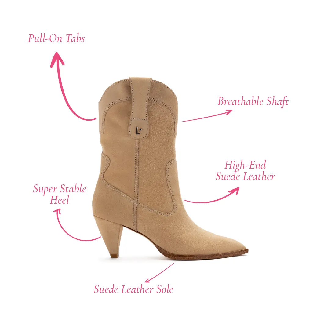Thelma Boot In Sand Suede sold by Larroude product image thumbnail 5