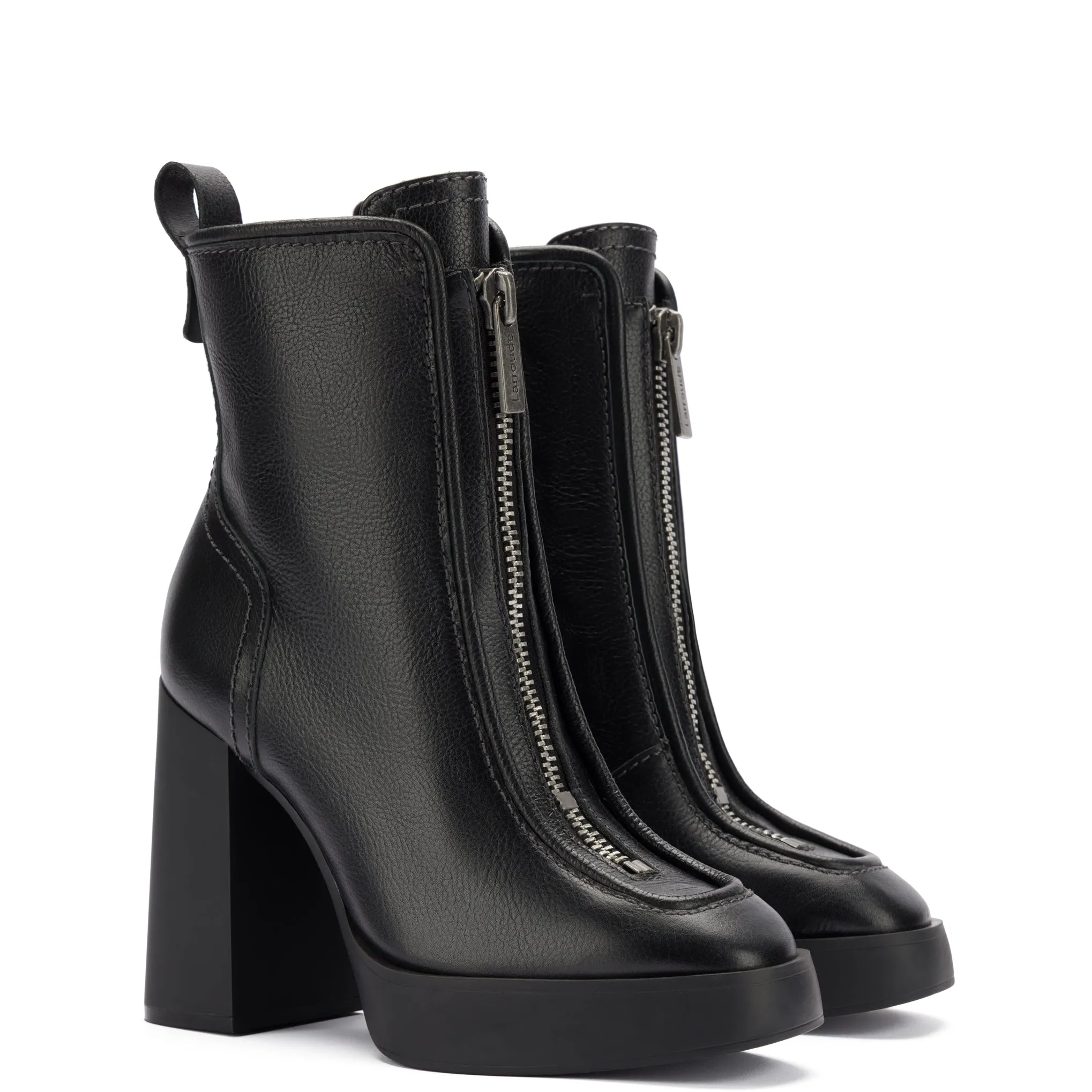 Nicole Hi Boot In Black Leather sold by Larroude product image thumbnail 2