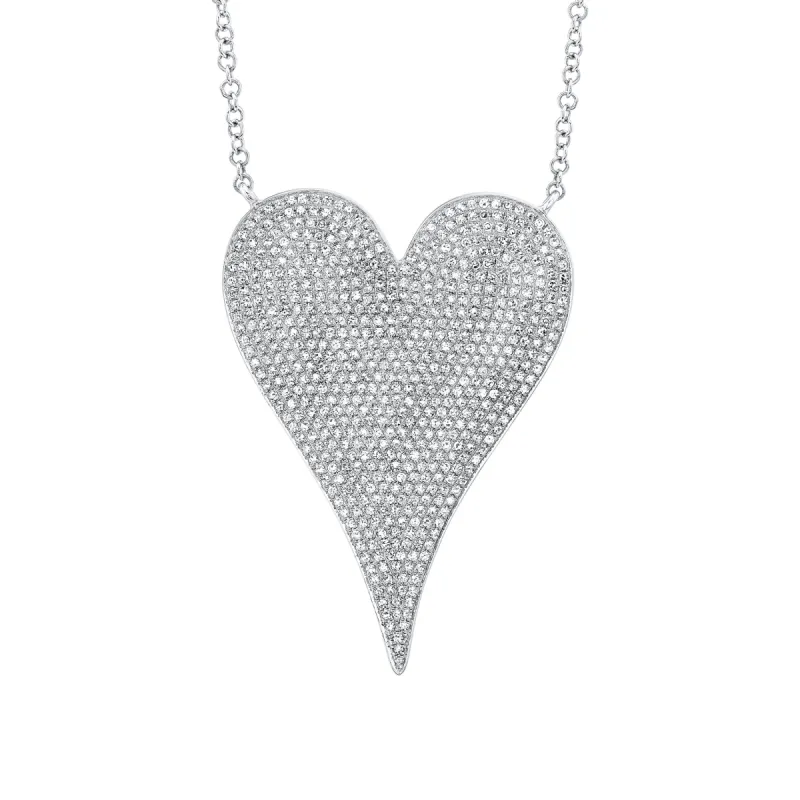 Jumbo Pave Heart Necklace sold by Larroude