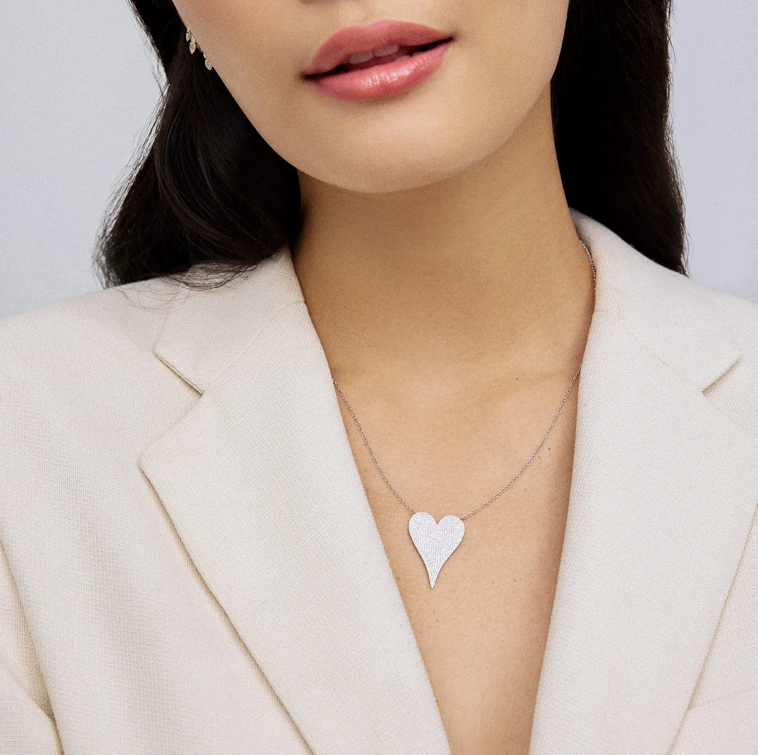 Jumbo Pave Heart Necklace sold by Larroude product image thumbnail 4