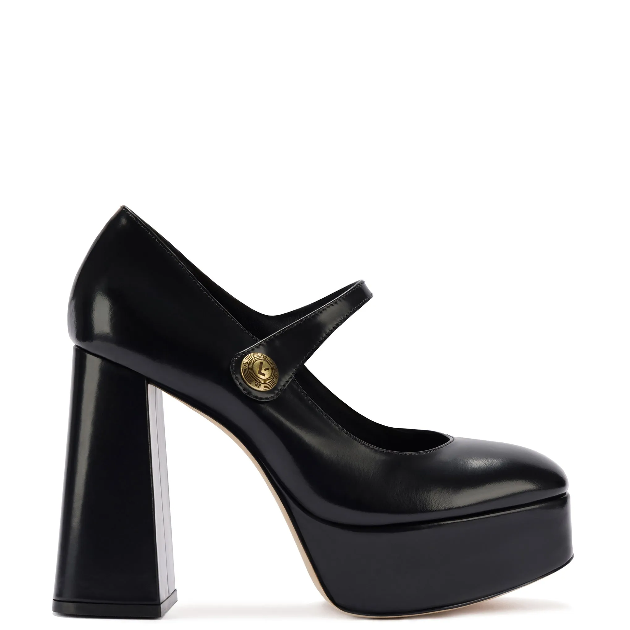 Emma Pump In Black Leather sold by Larroude