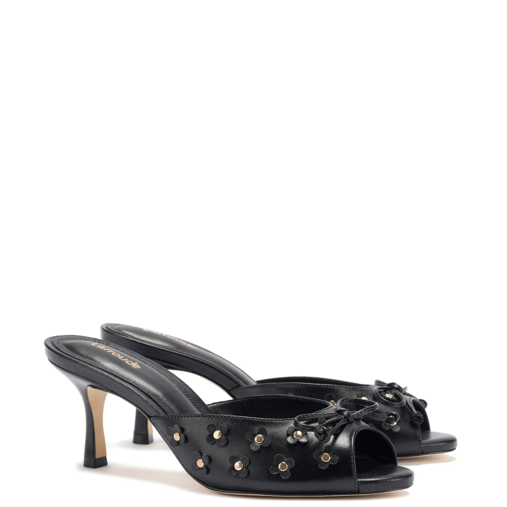 Jasmine Mule In Black Leather sold by Larroude product image thumbnail 2