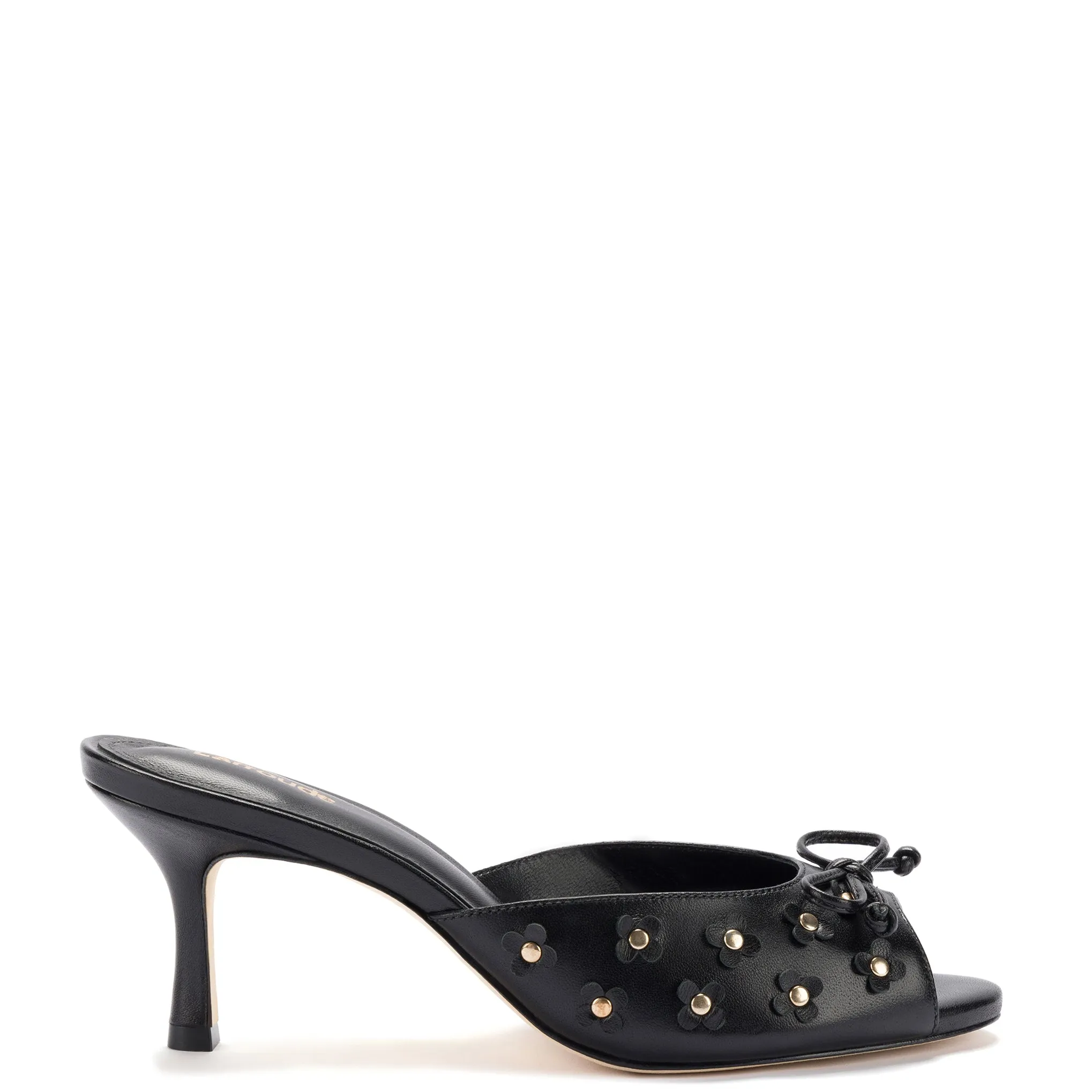 Jasmine Mule In Black Leather sold by Larroude