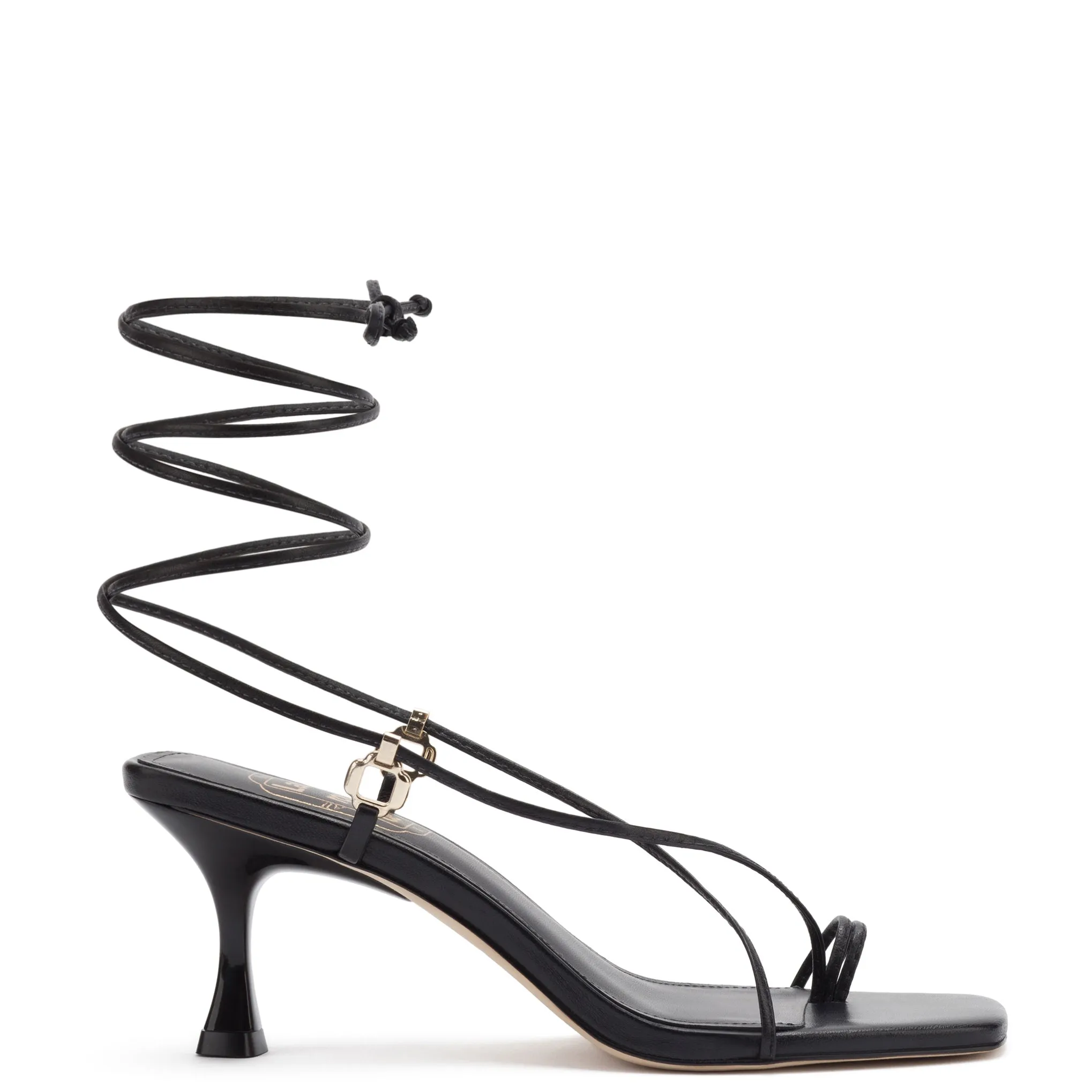 Portofino Sandal In Black Leather sold by Larroude