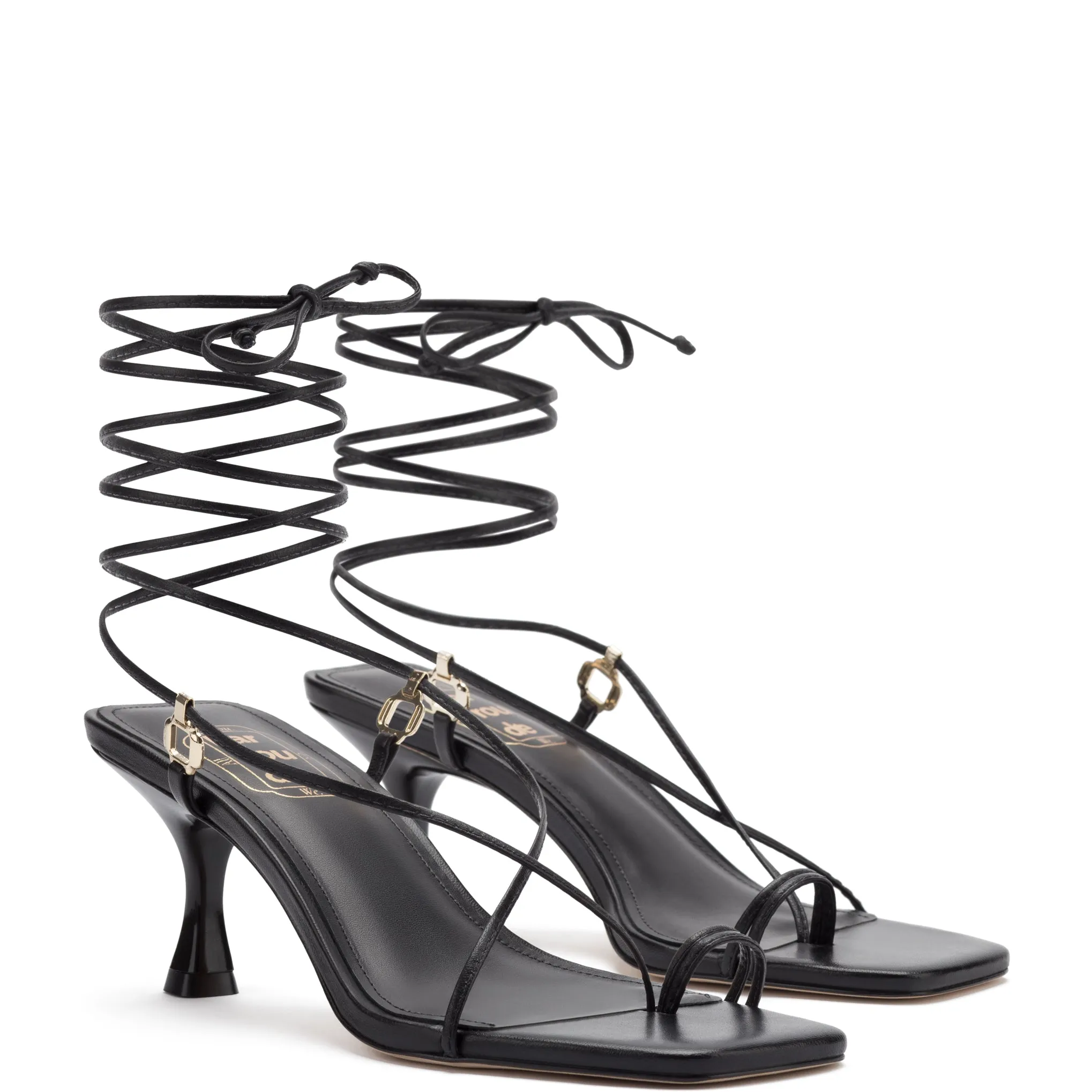 Portofino Sandal In Black Leather sold by Larroude product image thumbnail 2