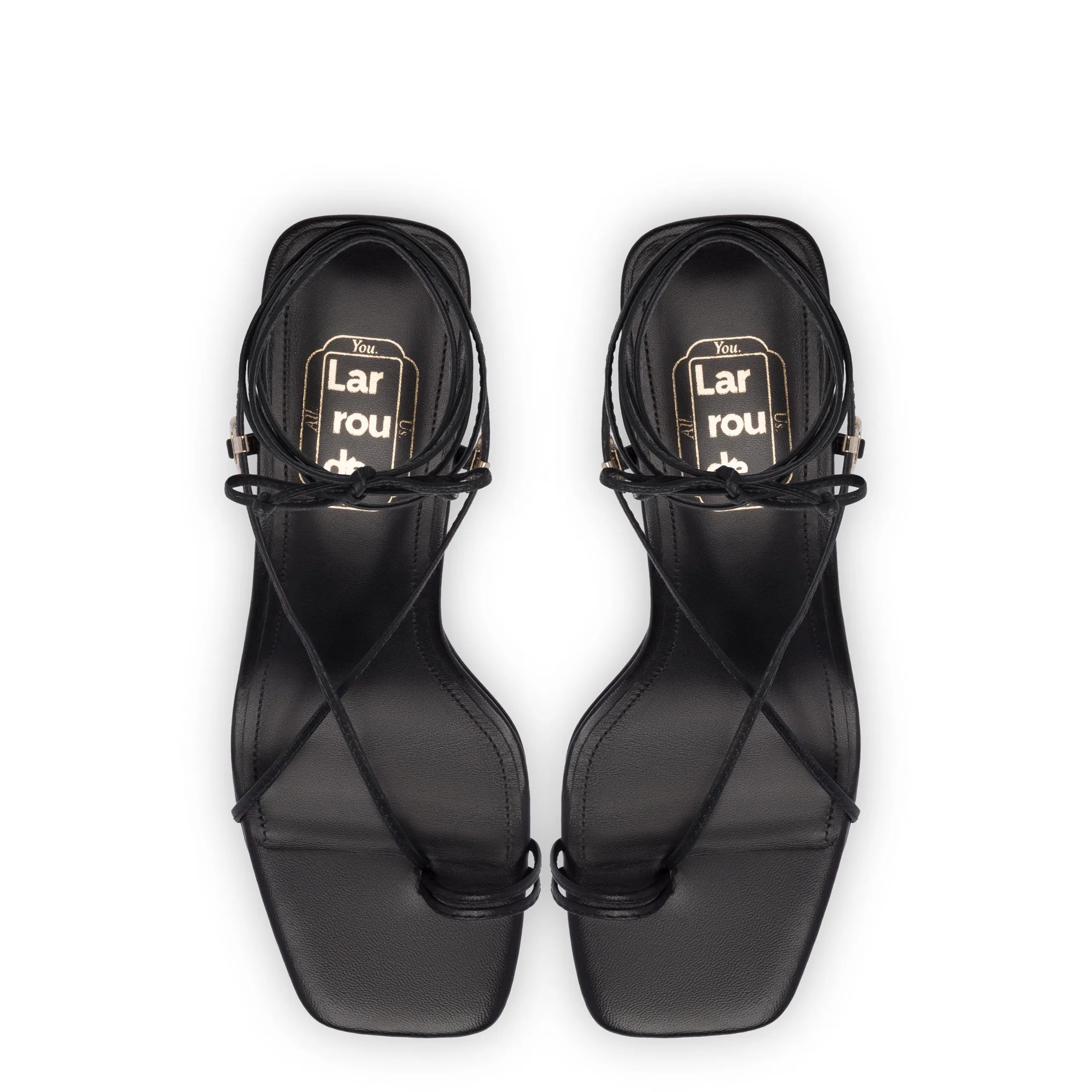 Portofino Sandal In Black Leather sold by Larroude product image thumbnail 3