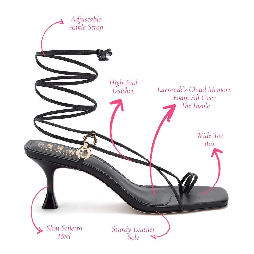 Portofino Sandal In Black Leather sold by Larroude product image thumbnail 5