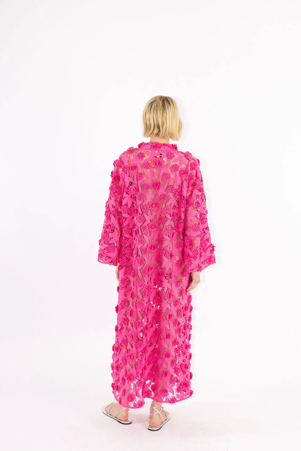 pink pop floral maxi caftan sold by Larroude product image thumbnail 2
