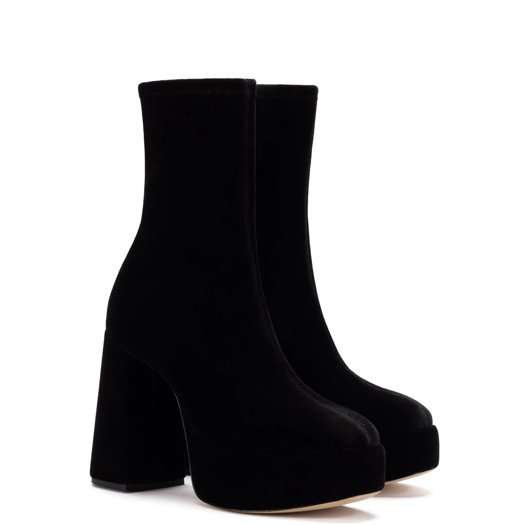Dolly Stretch Boot In Black Velvet sold by Larroude product image thumbnail 2