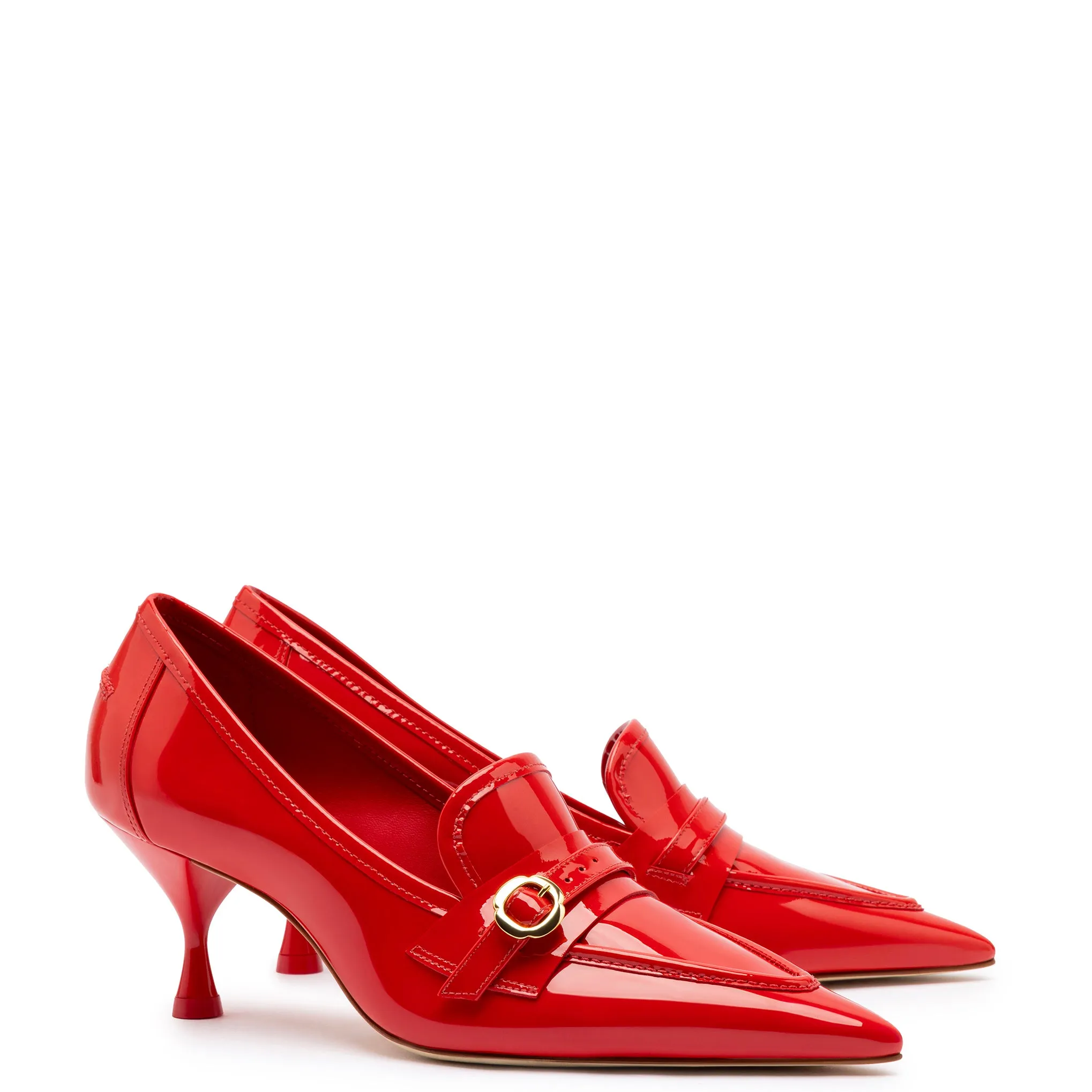 Susan Pump In Scarlet Patent Leather sold by Larroude product image thumbnail 2