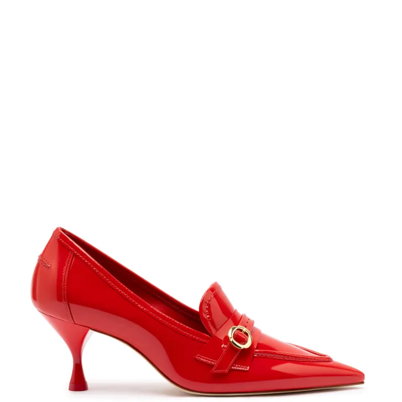 Susan Pump In Scarlet Patent Leather sold by Larroude