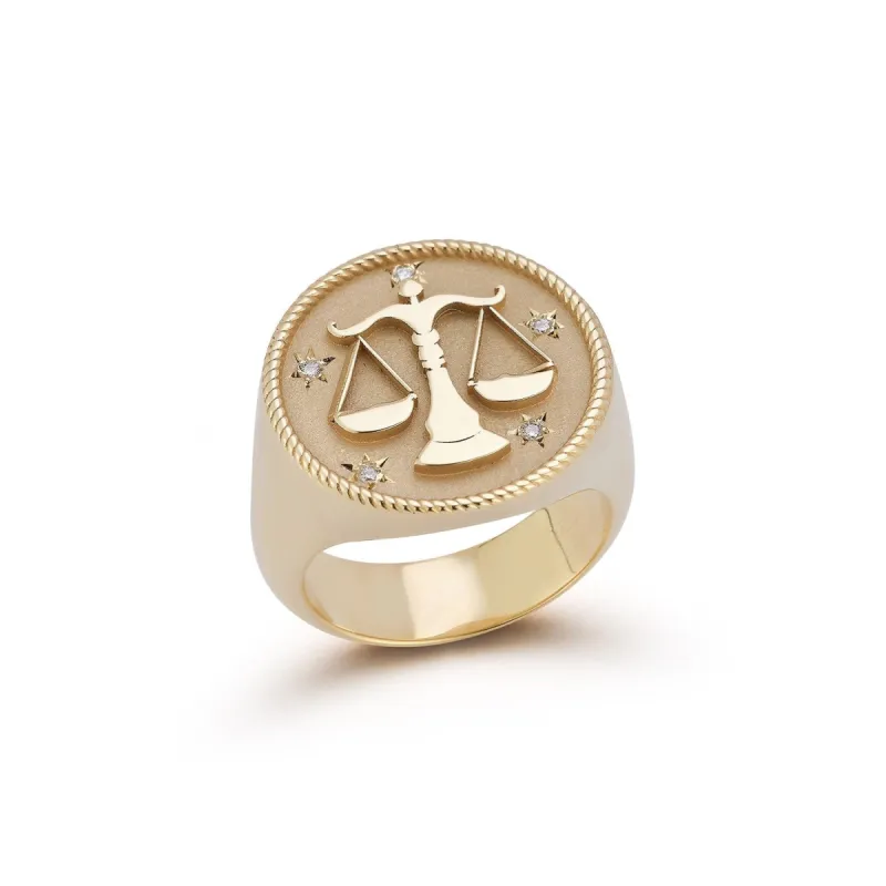 Zodiac Signet Ring sold by Larroude