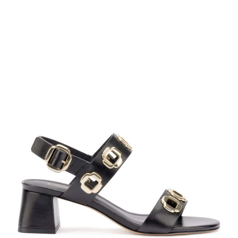 Milan Sandal In Black Leather sold by Larroude