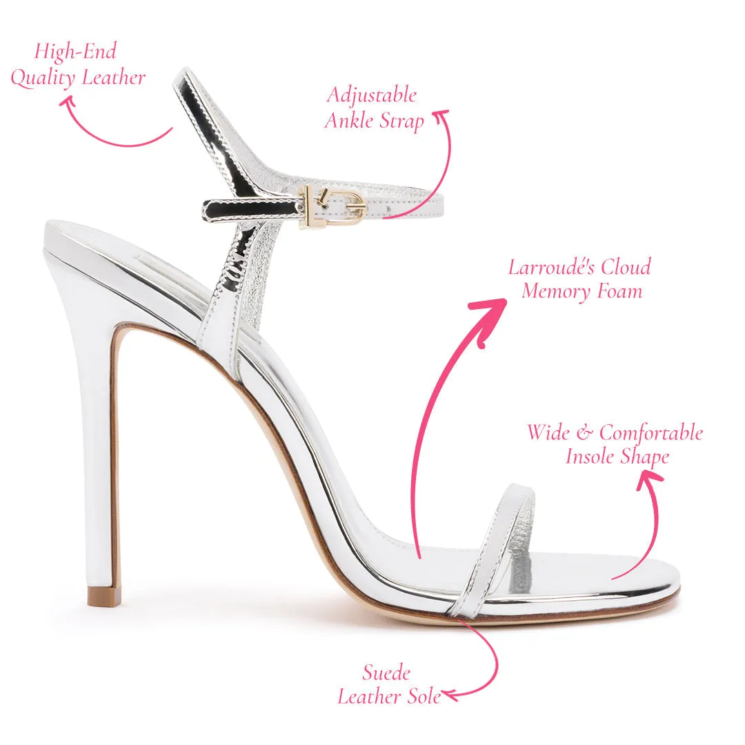 Venus Sandal In Silver Specchio sold by Larroude product image thumbnail 5