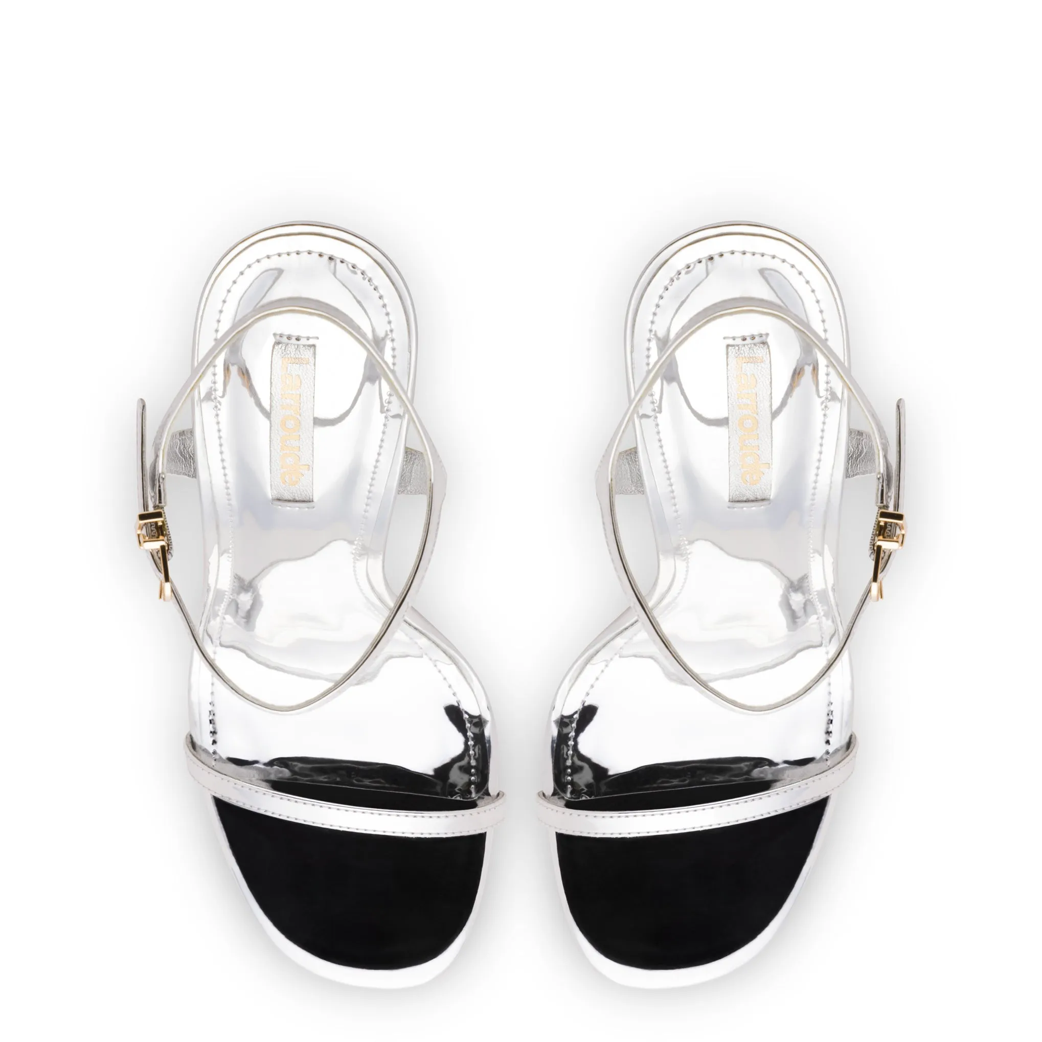 Venus Sandal In Silver Specchio sold by Larroude product image thumbnail 3