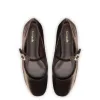Blair Ballet Flat In Expresso Velvet sold by Larroude