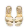 Annie Sandal In Gold Metallic Leather sold by Larroude
