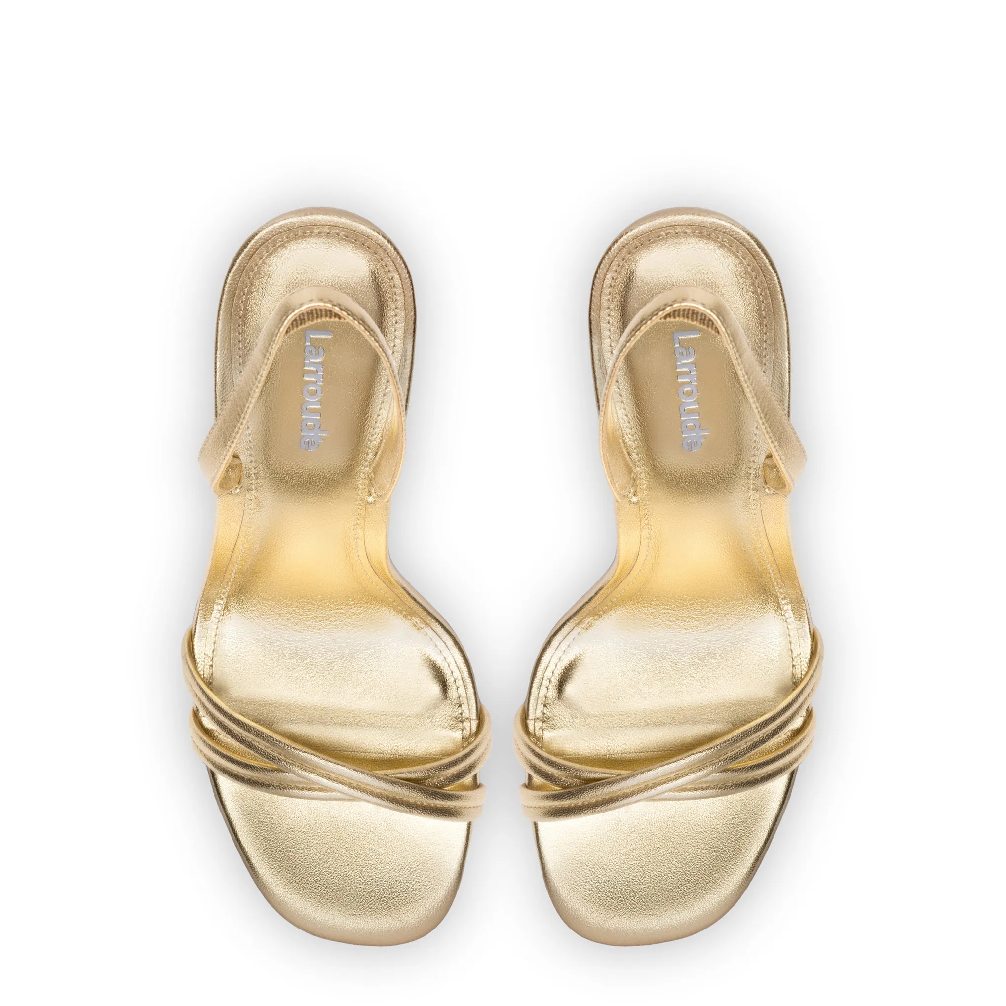 Annie Sandal In Gold Metallic Leather sold by Larroude product image thumbnail 3
