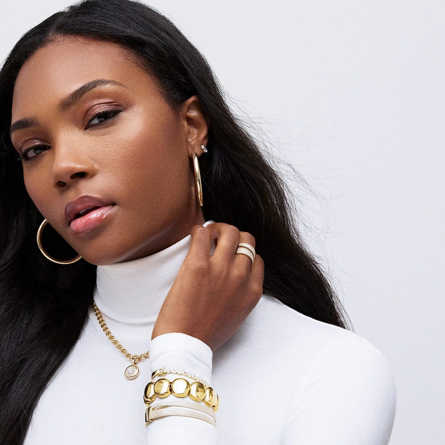 50mm Tube Hoop Earrings sold by Larroude product image thumbnail 4